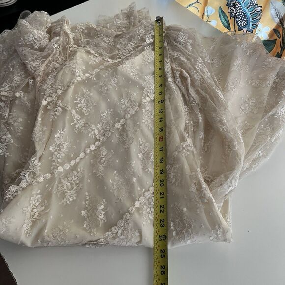 Gatsby Style Vintage Lace Sheer Dress Sz 7/8 Union Made In USA Dainty Fairy Chic - Picture 13 of 13